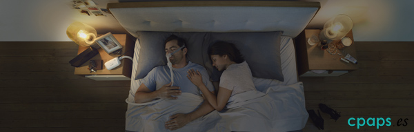 Fotografía ambiental de tratamiento CPAP con P10 para AirMini